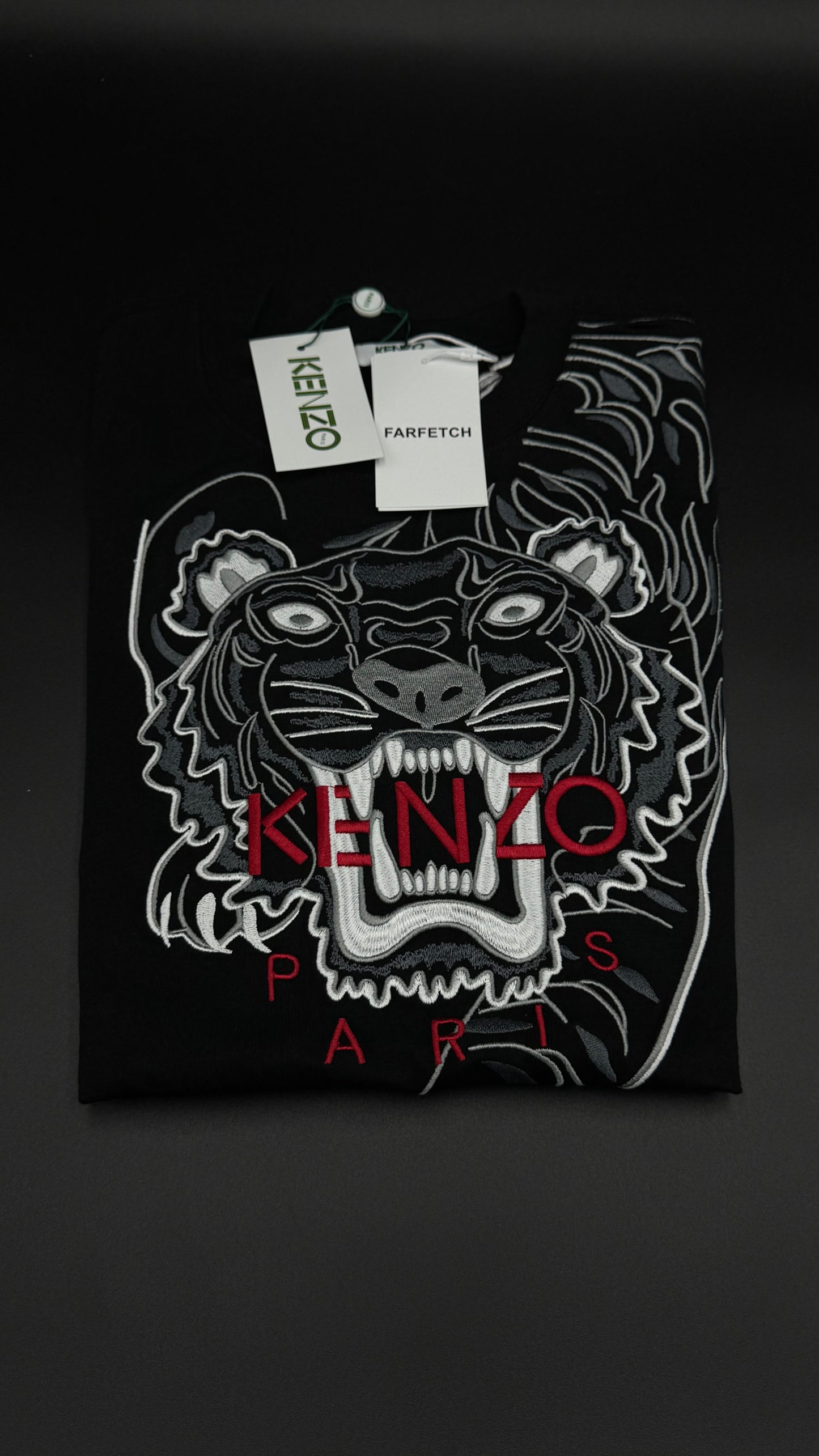 Playera Kenzo Tiger Black G5. Talla S